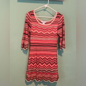 Candie’s Chevron Knit Sweater Dress
